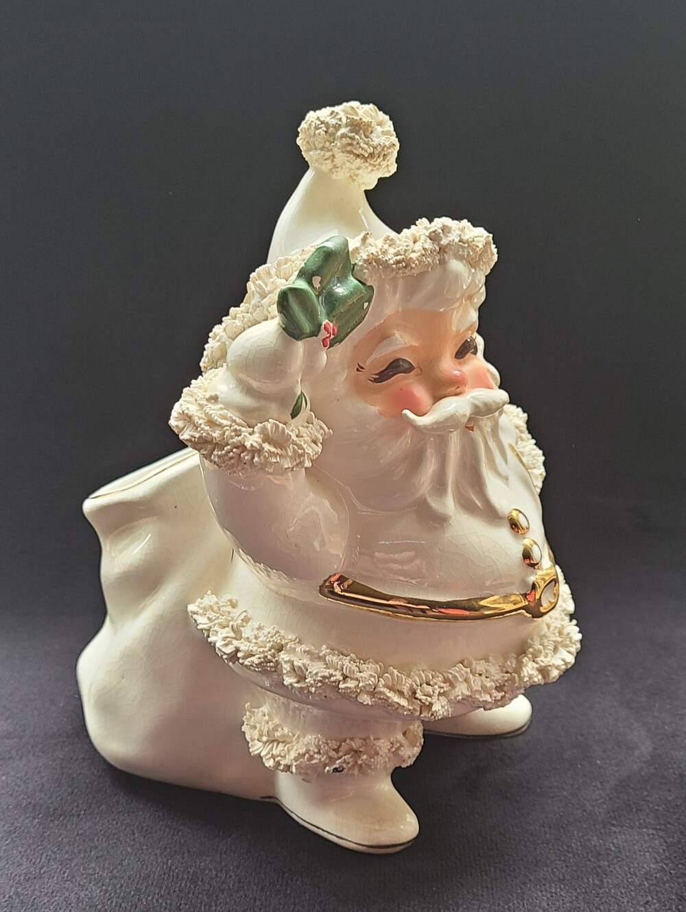 Napco Vintage Spaghetti Santa Planter